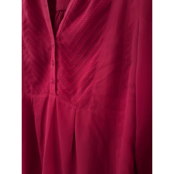Anthropologie Maeve De Stijl‎ Popover Chiffon Blouse Red Size 2 - Picture 9 of 11